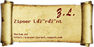 Zipser Lóránt névjegykártya